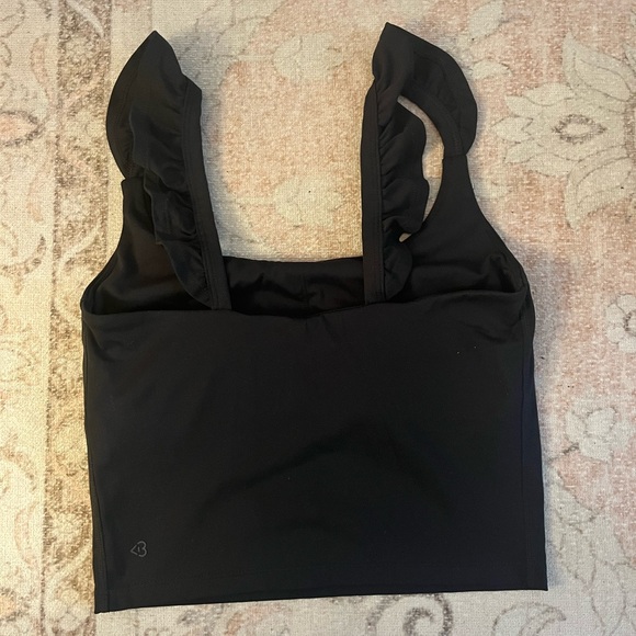 Blogilates Black Ruffled Tank - Picture 2 of 2